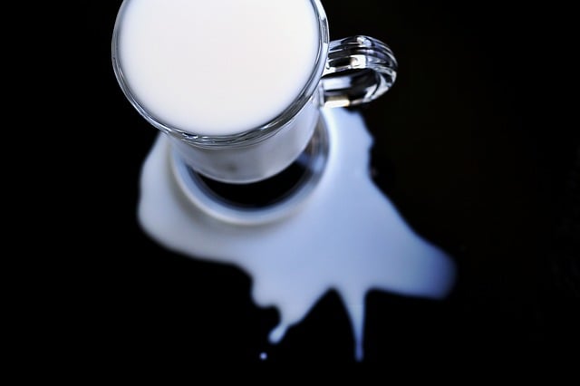 A picture of a glass of milk.