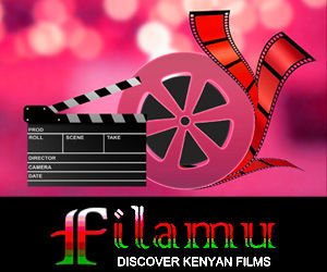 A picture showing Filamu logo below a film reel and a clapperboard